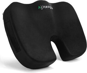 Cuscino per sedia ergonomico - Memory foam - A forma di U - Base antiscivolo - Per sedia da ufficio, auto e gaming