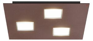 Fabbian Plafoniera LED Quarter a tre luci marrone