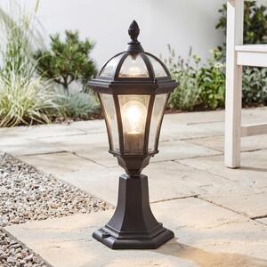 Piccola luce da piedistallo per esterni nero alluminio vetro sentiero luce giardino lampada terrazza giardino sentiero