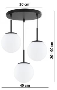 Brilagi - Lampadario su cavo MILO 3xE27/60W/230V nero