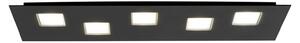 Fabbian Plafoniera LED Quarter lunga 70 cm nera