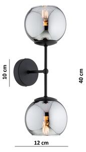 Brilagi - Lampada da parete DIOR 2xE27/60W/230V nero/grigio fumé