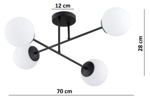 Brilagi - Plafoniera MILO 4xE27/60W/230V nera