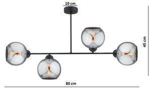 Brilagi - Plafoniera da soffitto DIOR 4xE27/60W/230V nero/grigio fumé