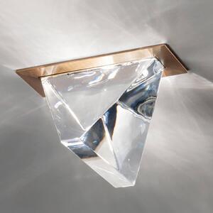 Fabbian Plafoniera LED da incasso Tripla vetro e bronzo