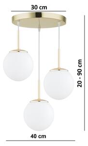 Brilagi - Lampadario sospeso con cavo MILO 3xE27/60W/230V dorato