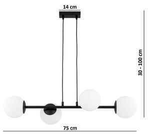 Brilagi - Lampadario sospeso MILO 4xE27/60W/230V nero
