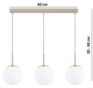 Brilagi - Lampadario a cavo MILO 3xE27/60W/230V beige/oro