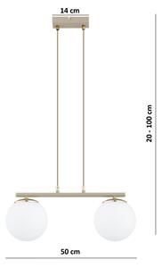 Brilagi - Lampadario a sospensione su cavo MILO 2xE27/60W/230V beige/oro