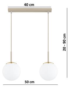 Brilagi - Lampadario a sospensione su cavo MILO 2xE27/60W/230V beige/oro