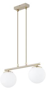 Brilagi - Lampadario a sospensione su cavo MILO 2xE27/60W/230V beige/oro