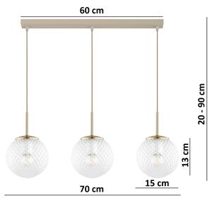 Brilagi - Lampadario a sospensione con cavo STELLA 3xE27/60W/230V beige/oro