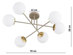 Brilagi - Lampadario a plafone MILO 6xE27/60W/230V beige/oro