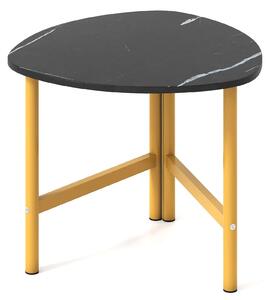 Tavolino KOMFOTTEU con ampio piano, struttura in metallo triangolare e piedini regolabili, tavolino laterale in legno per soggiorno, camera da letto e studio, dimensioni 60 x 59 x 50 cm