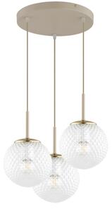 Brilagi - Lampadario sospeso con cavo STELLA 3xE27/60W/230V beige/oro