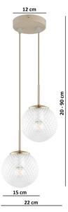 Brilagi - Lampadario sospeso con cavo STELLA 2xE27/60W/230V beige/oro