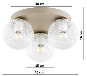 Brilagi - Plafoniera STELLA 3xE27/60W/230V diam. 35 cm beige/oro