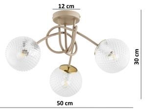 Brilagi - Lampadario a plafone STELLA 3xE27/60W/230V beige/oro