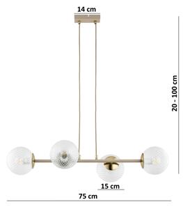 Brilagi - Lampadario sospeso con cavo STELLA 4xE27/60W/230V beige/oro
