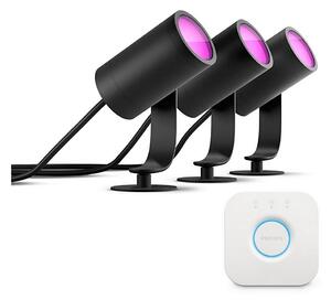 Philips - Set da 3 faretti LED Hue LILY LED/8W/230V IP65 + Hue Bridge