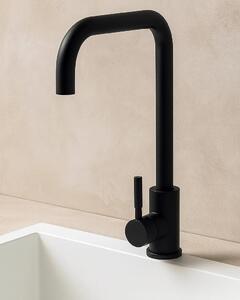 Miscelatore lavello cucina canna svedese nero opaco kitchen