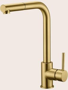 Rubinetto cucina estraibile Linda oro spazzolato