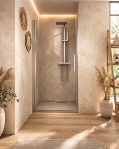 Nicchia doccia 70 cm a battente in vetro temperato 6 mm 195 H cromo Linje