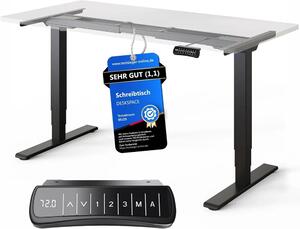 Struttura per scrivania regolabile in altezza DESKSPACE PRO Plus - struttura per scrivania a doppio motore, struttura per scrivania elettrica con funzione di memoria (nero)