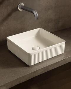Lavabo 40x40 Roma cannettato da appoggio bianco lucido