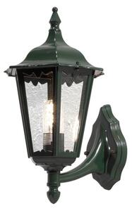 Applique Konstsmide Firenze in alluminio laccato verde con vetro trasparente