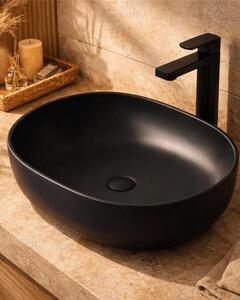 Lavabo a ciotola 60x41 cm nero opaco in Vetroceramica