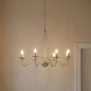 Lampadario Malbo, oro bianco, metallo, a 8 luci, E14 Malbo HELAM, dimmerabile, Ottone / Oro, Soggiorno / Sala da pranzo, Metallo, Moderno