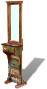 Specchio da Ingresso in Legno Massello di Recupero 47x23x180 cm