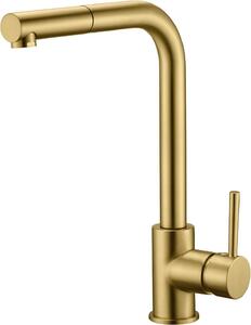 IMEX Rubinetto Cucina Miscelatore con Doccetta Estraibile Monocomando colore Oro Spazzolato - GCE006/OC Malta