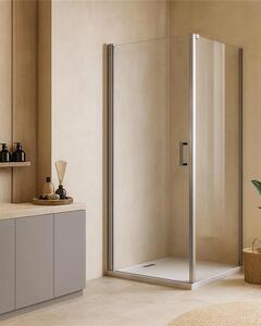 Box doccia 70x90 Nizza un battente reversibile 6 mm H 190 alluminio cromo