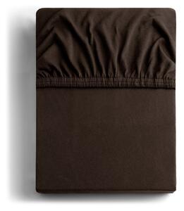 Lenzuolo con angoli marrone scuro in jersey 90x200 cm Amber – Restilo
