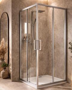Box doccia 80x120 Marsiglia due ante scorrevoli reversibile H 195 cromo