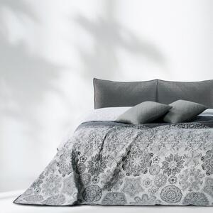 Copriletto bifacciale in microfibra bianco e grigio, 260 x 240 cm Alhambra - DecoKing