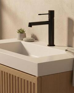 Rubinetto lavabo senza scarico in ottone nero opaco Melin