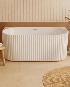 Vasca 170x80 Jeorgia a parete in acrilico cannettato bianco lucido