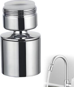 Rubinetto girevole a doppia funzione, con rotazione a 360°, ideale per rubinetti da cucina e da bagno