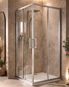 Box doccia 70x100 Marsiglia due ante scorrevoli reversibile H 195 cromo