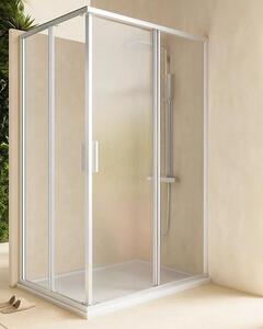Box doccia 100x120 Rio doppio scorrevole vetro 6 mm trasparente H 195 cromo