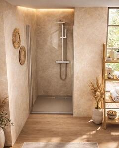 Nicchia doccia 90 cm battente in vetro temperato 6 mm 195 H cromo Linje