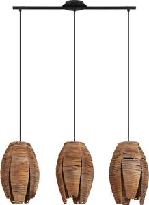 Lampada a sospensione EGLO Mongu, con 3 luci, stile vintage, africano, bohémien. Lampada a sospensione in rattan e acciaio, ideale per la sala da pranzo o il soggiorno, attacco E27