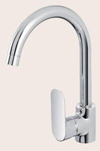 Miscelatore lavello cucina canna alta cromo