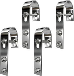 Ganci di fissaggio per pannelli solari - Ganci per impianti solari da balcone - Sistema di montaggio per pannelli solari - Acciaio inossidabile 304 - Confezione da 4 pezzi - Argento