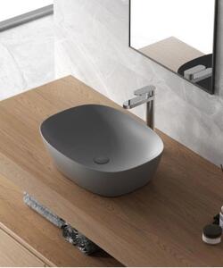 Lavabo a ciotola 50x38 cm grigio opaco in Vetroceramica