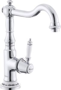 Rubinetto retrò Miscelatore monocomando per lavabo con braccio girevole Design nostalgico, cromo