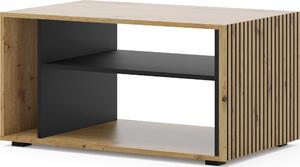 Tavolino AURIS 87 x 55 x 45 cm Tavolino con ripiano Rovere artigianale / nero opaco